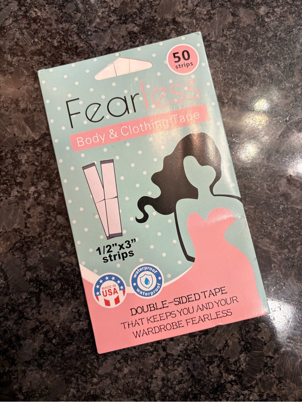Fearless Body & Clothing Tape - Aqua Pink Packaging